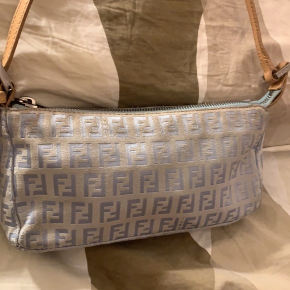 RARE Vintage Baby Blue Fendi Zucca Mini Bag! - Picture 3 of 10